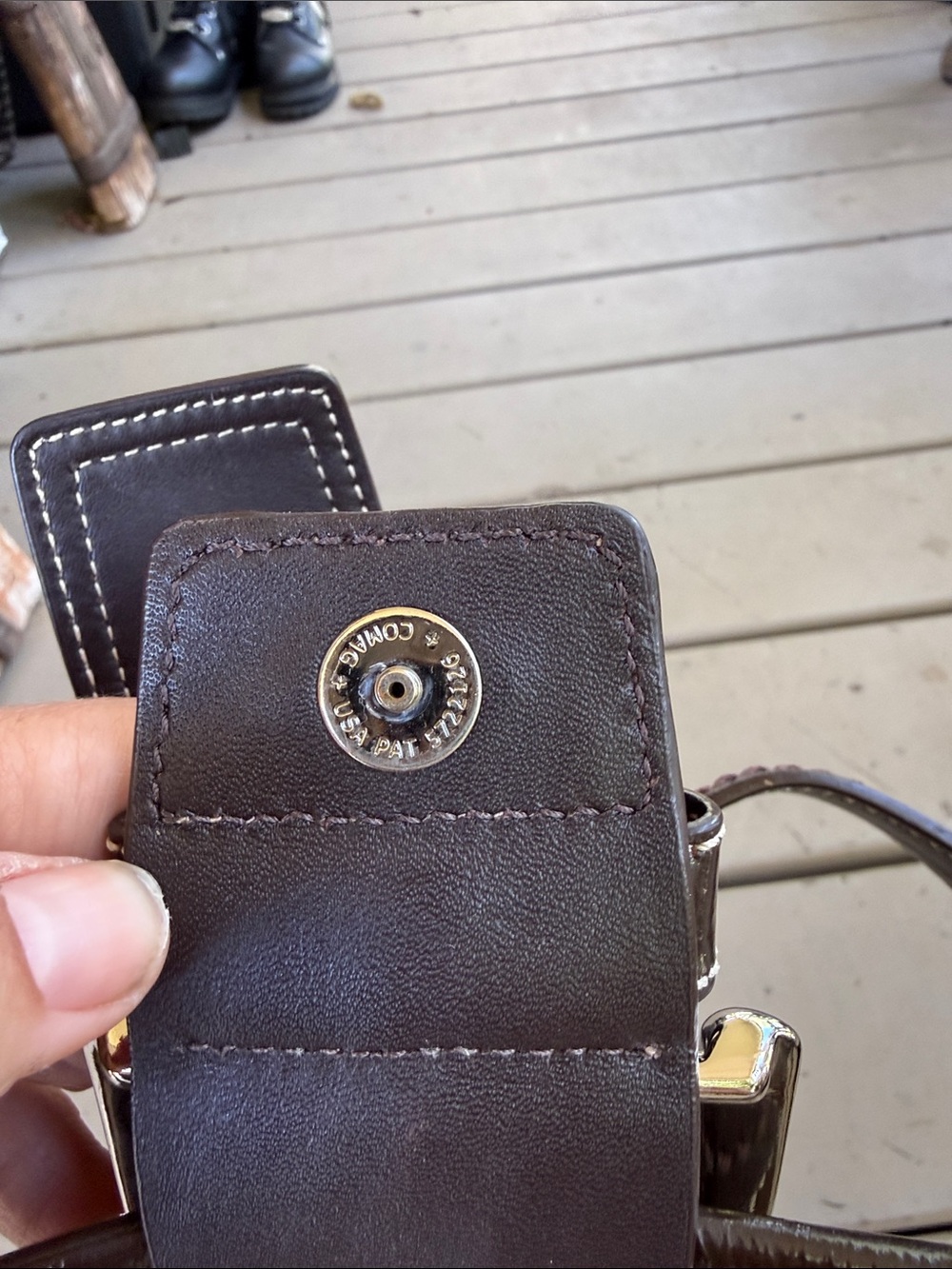 Coach Soho Pleated Signature Flap Shoulder Bag F15203 Brown Canvas Y2K - Picture 10 of 11